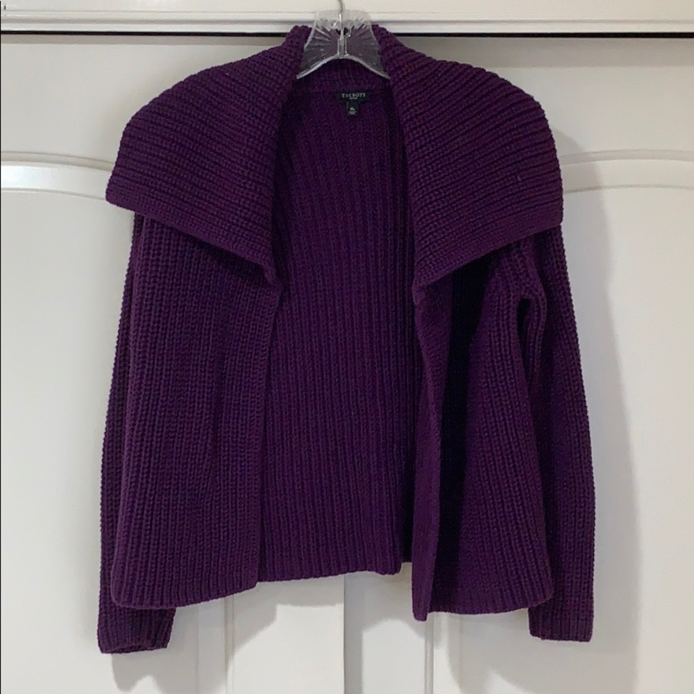 Talbots NWOT Purple Open Cardigan